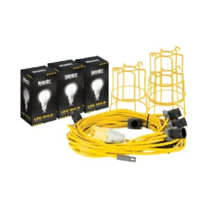 LED Festoon Lighting Kit with Cages and Replaceable Bulbs